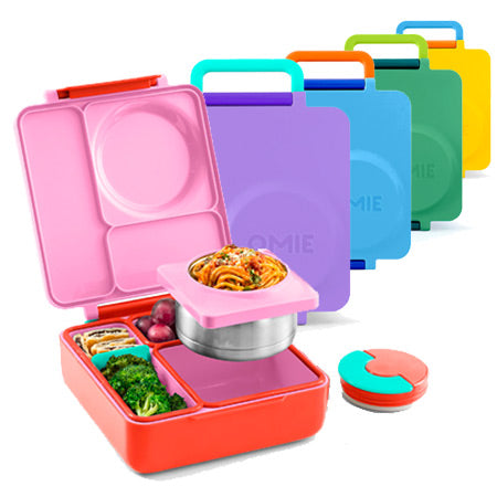  OmieBox Bento Box for Kids - Insulated Lunch Box with Leak  Proof Thermos Food Jar - 3 Compartments, Two Temperature Zones - (Meadow)  (Single) (Packaging May Vary): Home & Kitchen