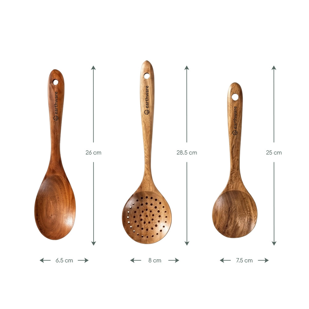 Acacia Wood Kitchen Utensils - 10 Piece Set
