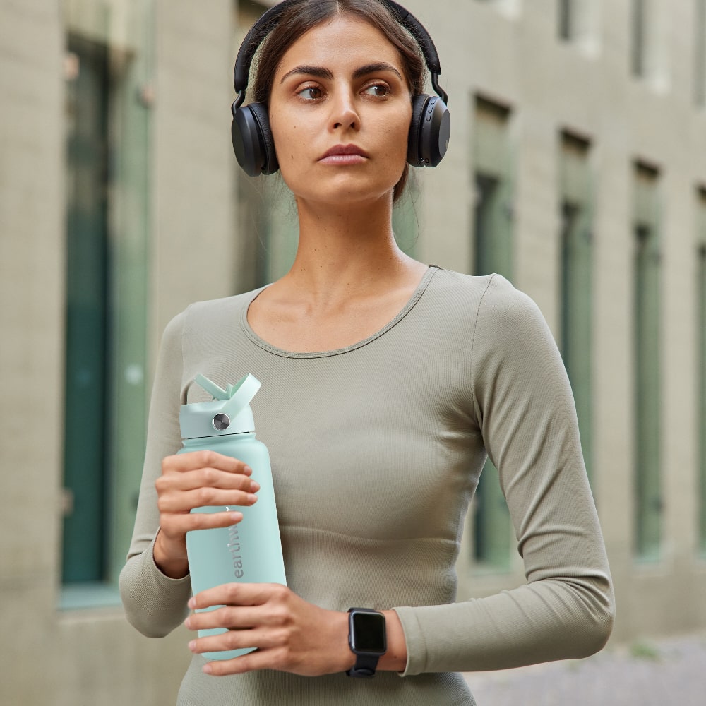 Earth Bottle Premium Insulated Water Bottle with 2 x Caps - Mint (1L)