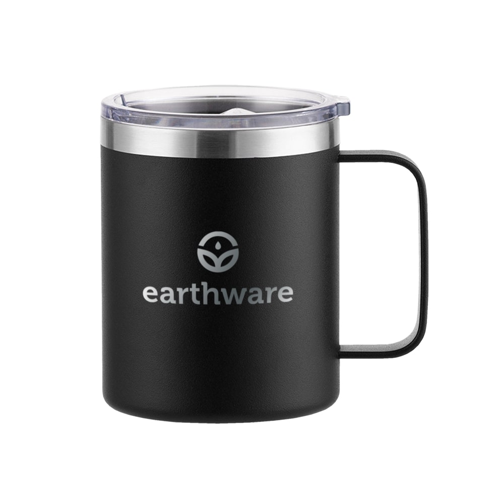 Earth Camp Mug Premium Insulated Travel Cup - Black (355ml)