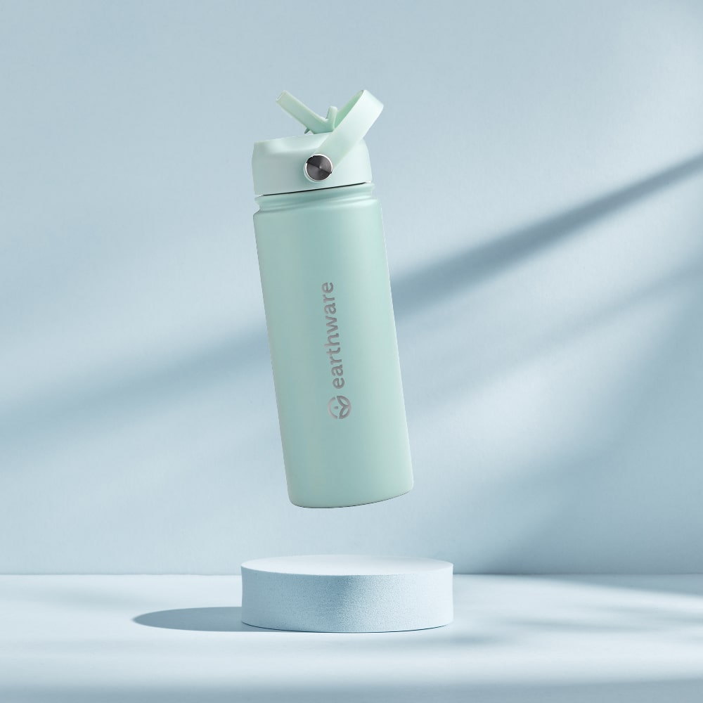 Earth Bottle Premium Insulated Water Bottle with 2 x Caps - Mint (550ml)