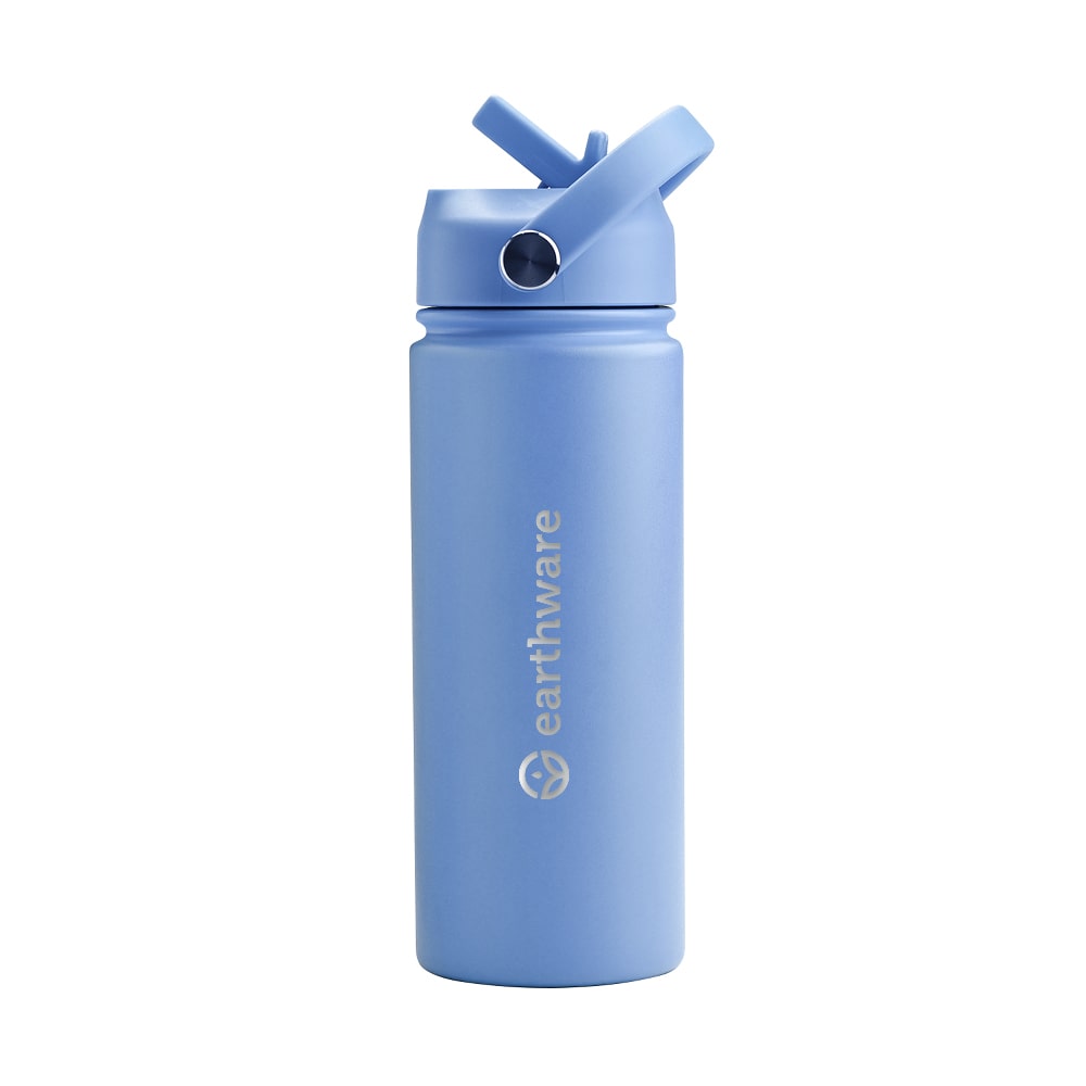Earth Bottle Premium Insulated Water Bottle with 2 x Caps - Blue (550ml)
