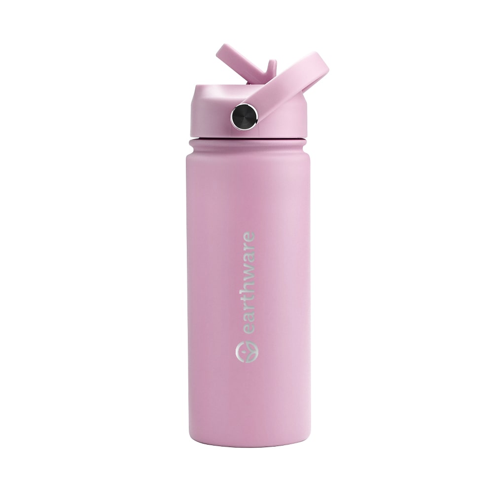 Earth Bottle Premium Insulated Water Bottle with 2 x Caps - Pink (550ml)