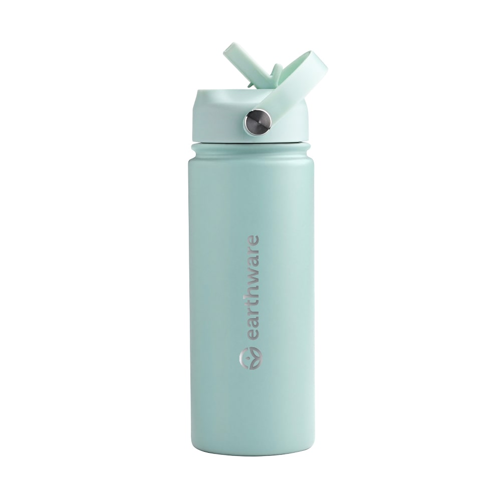 Earth Bottle Premium Insulated Water Bottle with 2 x Caps - Mint (550ml)