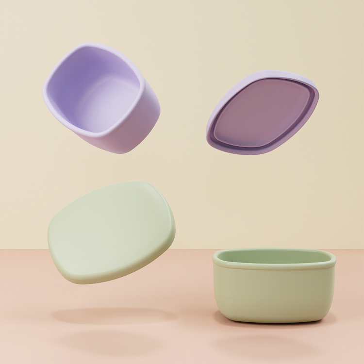 No-Tox Silicone Snack Box - 2 Pack - Purple (200ml + 350ml)