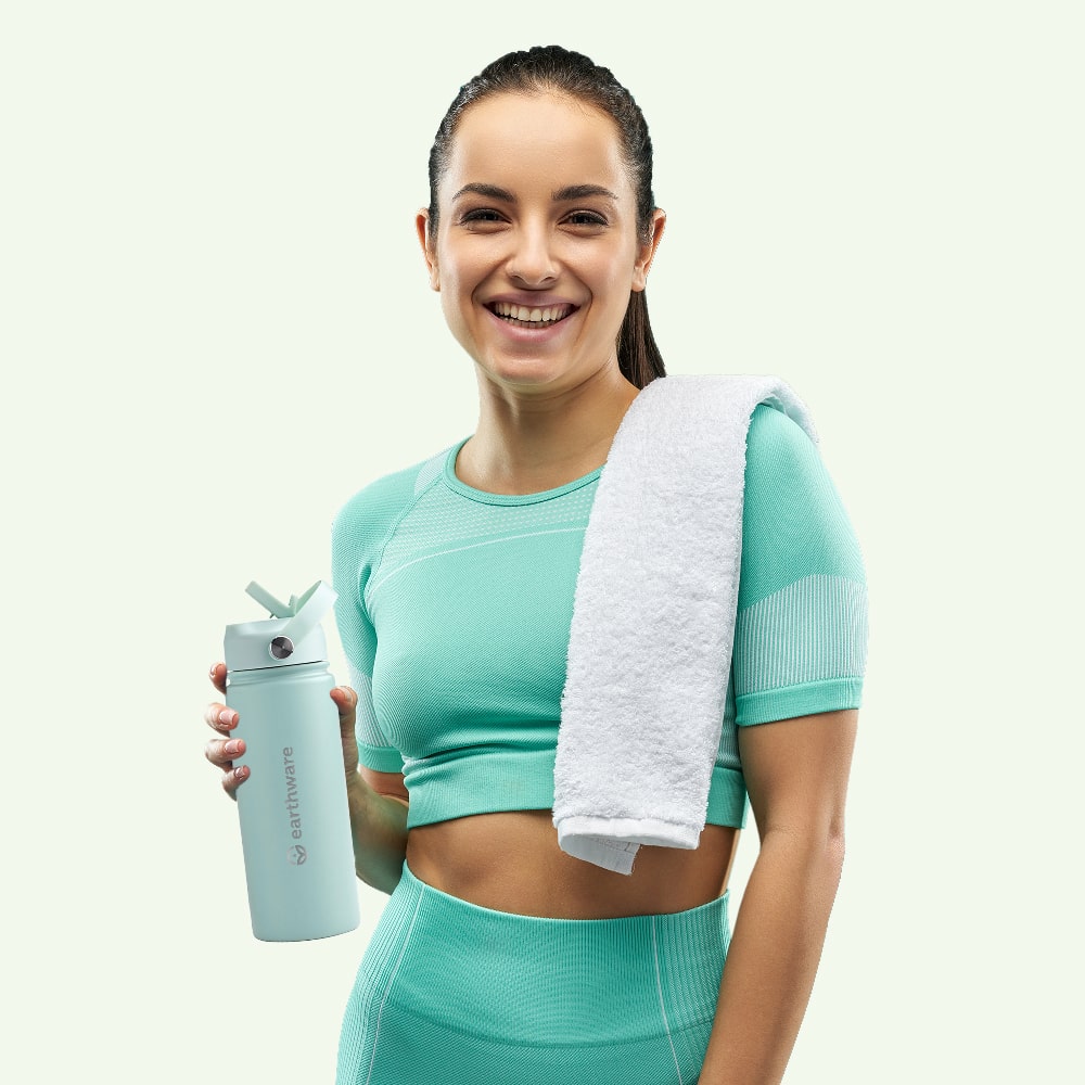 Earth Bottle Premium Insulated Water Bottle with 2 x Caps - Mint (550ml)