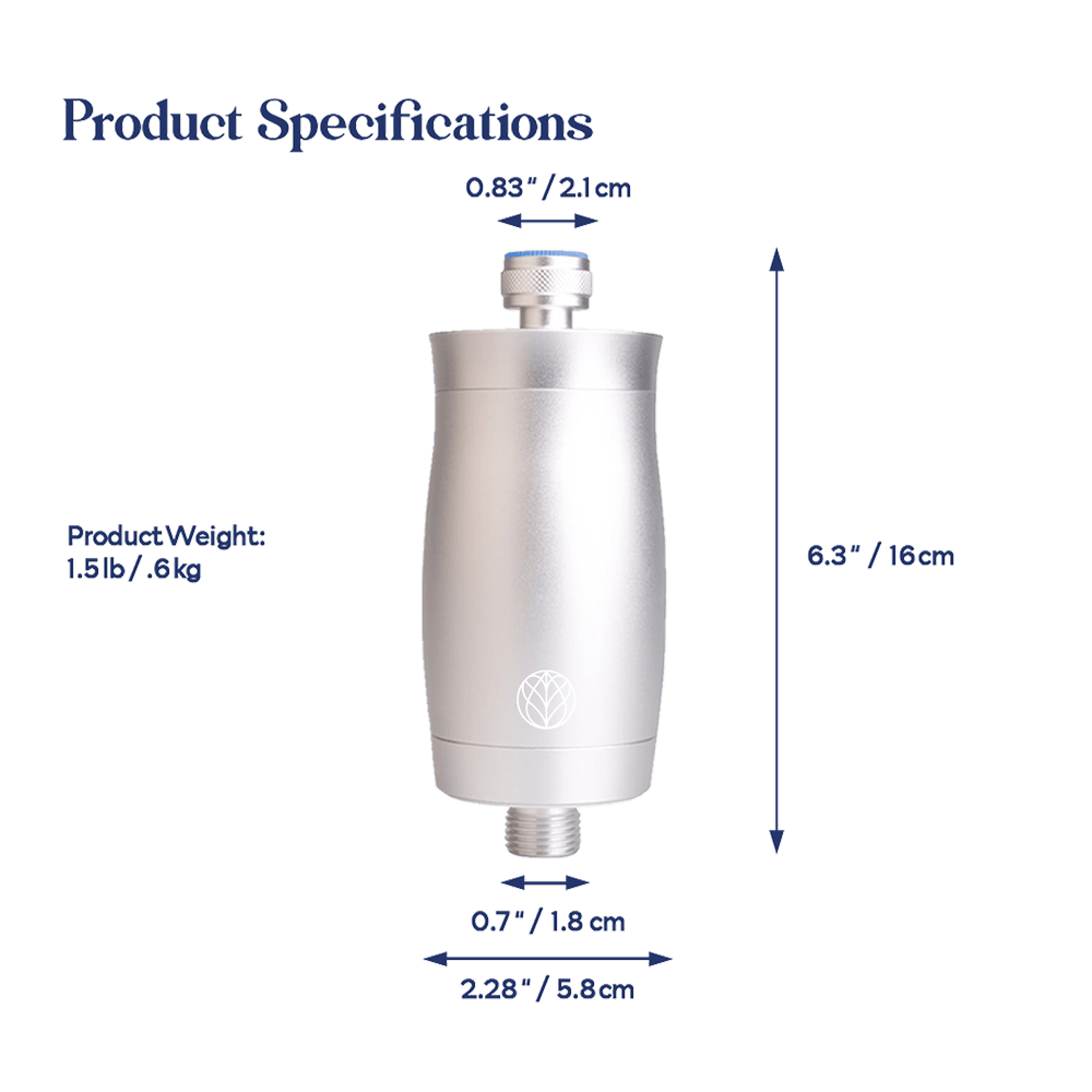 Earths Water Premium Shower Filter Water Purifier &amp; Water Softener - Silver