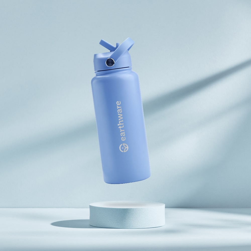 Earth Bottle Premium Insulated Water Bottle with 2 x Caps - Blue (1L)