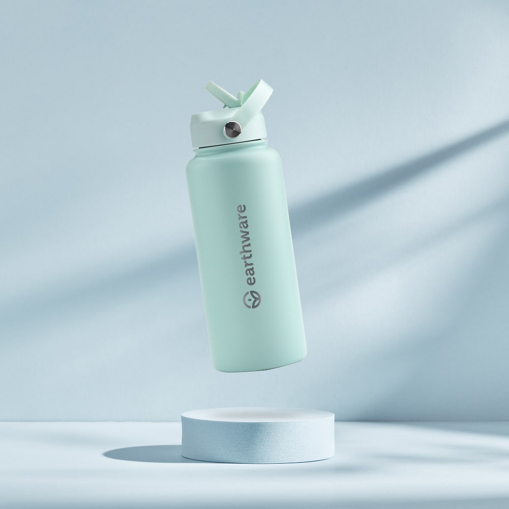 Earth Bottle Premium Insulated Water Bottle with 2 x Caps - Mint (1L)