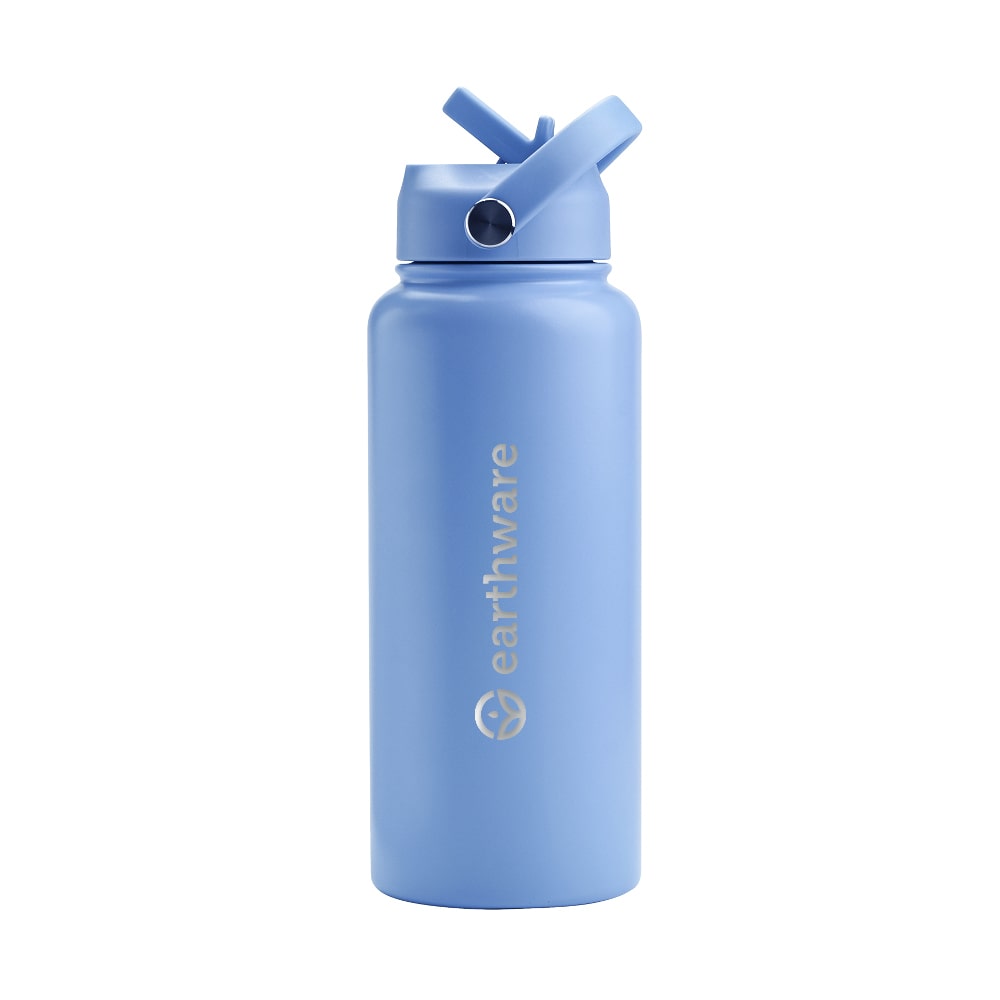 Earth Bottle Premium Insulated Water Bottle with 2 x Caps - Blue (1L)