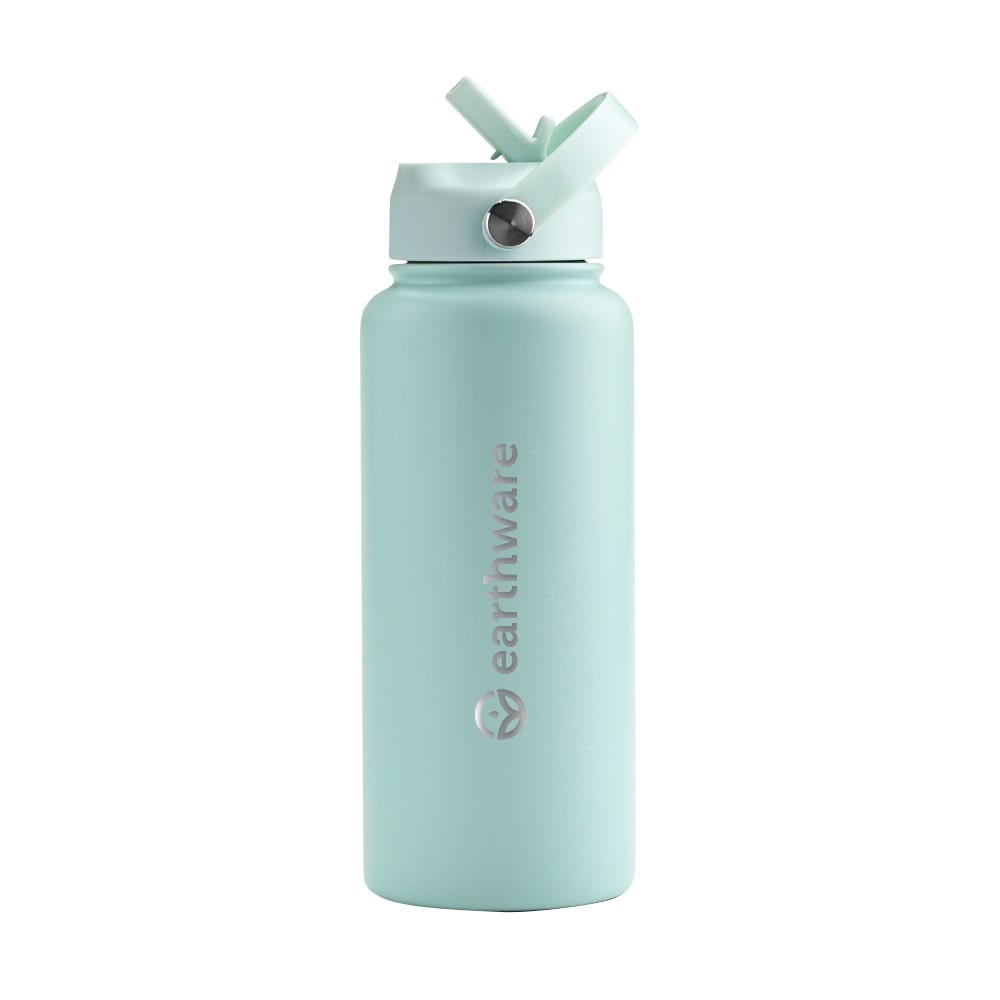 Earth Bottle Premium Insulated Water Bottle with 2 x Caps - Mint (1L)