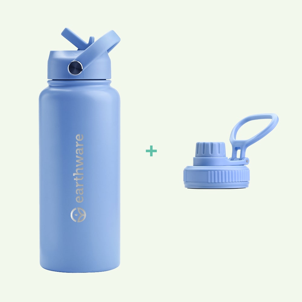 Earthware Earth Bottle Premium Insulated Water Bottle with 2 x Caps (1 ...