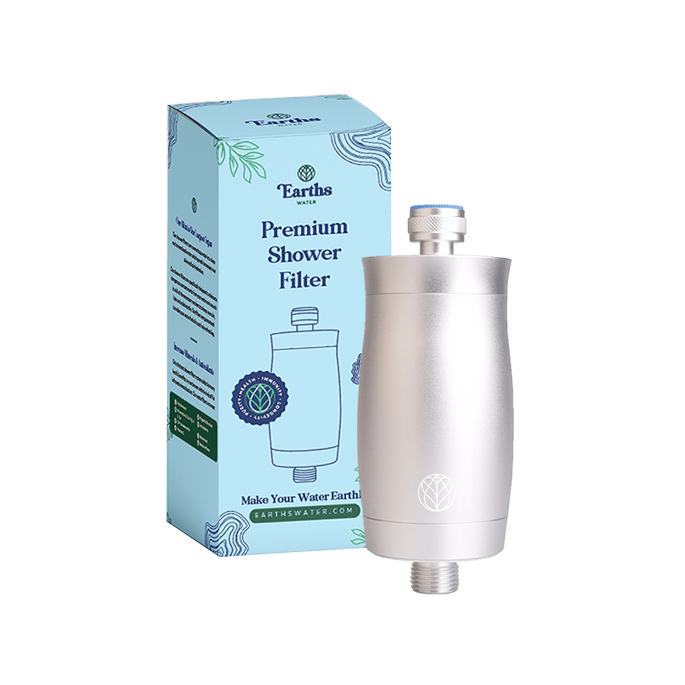 Earths Water Premium Shower Filter Water Purifier &amp; Water Softener - Silver