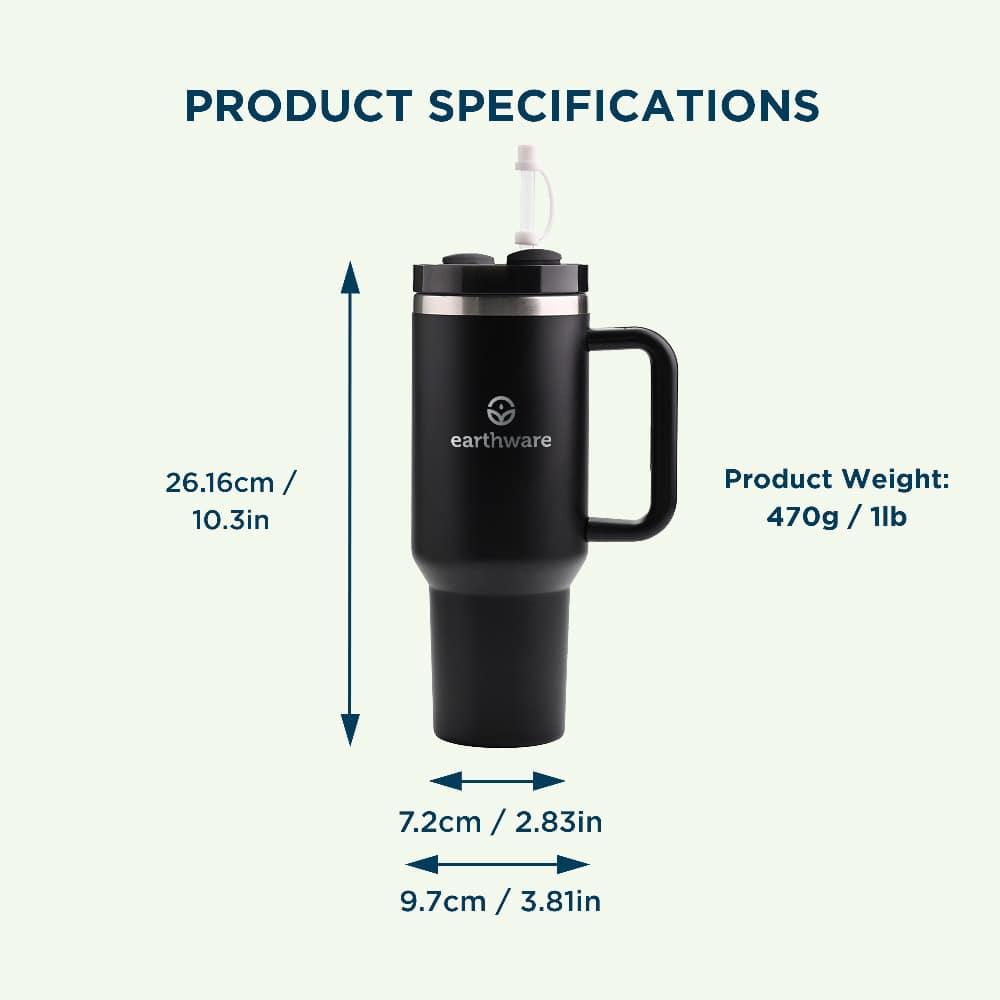 Premium Insulated Tumbler - Black (1.2L)