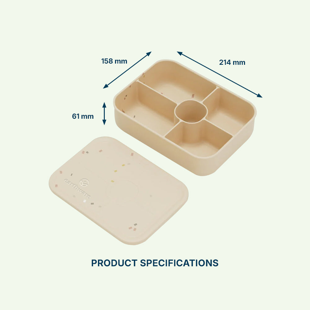 Earthware No-Tox Silicone Bento Lunch Box - 5 Compartments (1.2L)