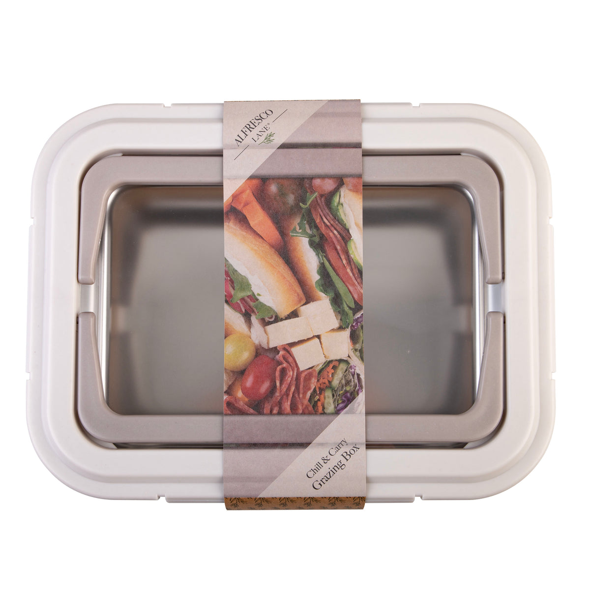Alfresco Lane Chill & Carry Grazing Box - Mushroom Grey