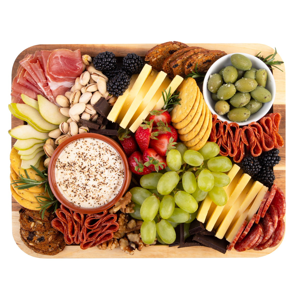 Alfresco Lane Acacia Wood Rectangular Grazing Platter with Lid
