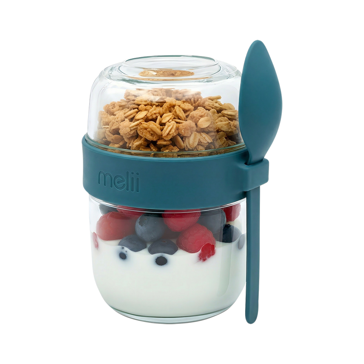 Melii Luxe Glass Yoghurt Container with Spoon 780 ml