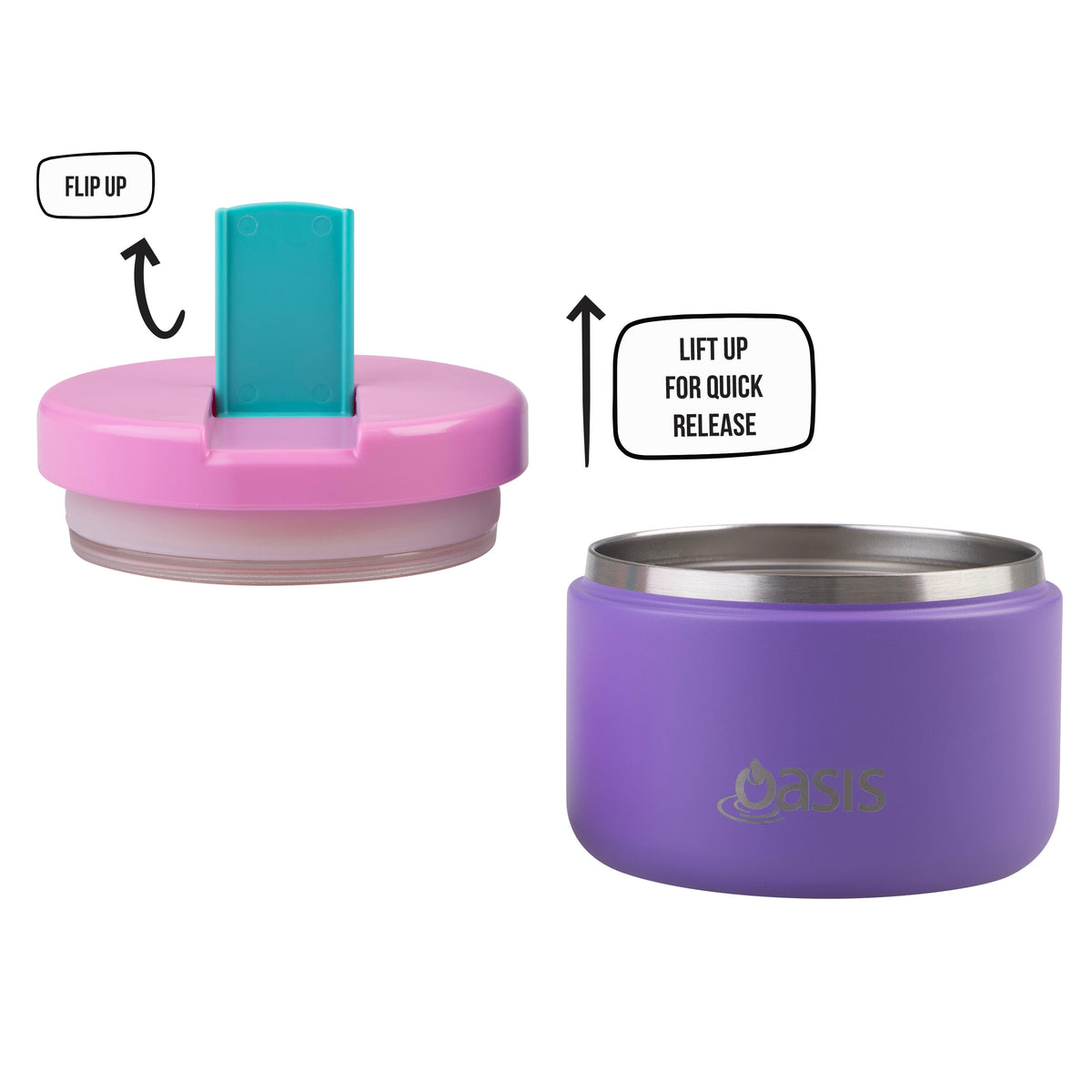 Oasis Stainless Steel Insulated Food Flask with quick release 300ml