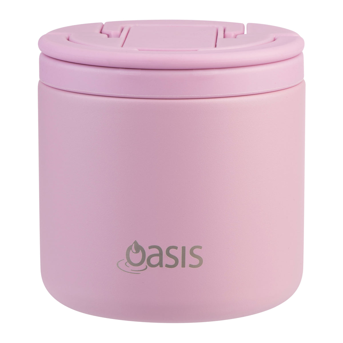 Oasis S/S Insulated Food Flask w/quick release lid & spork 500ml