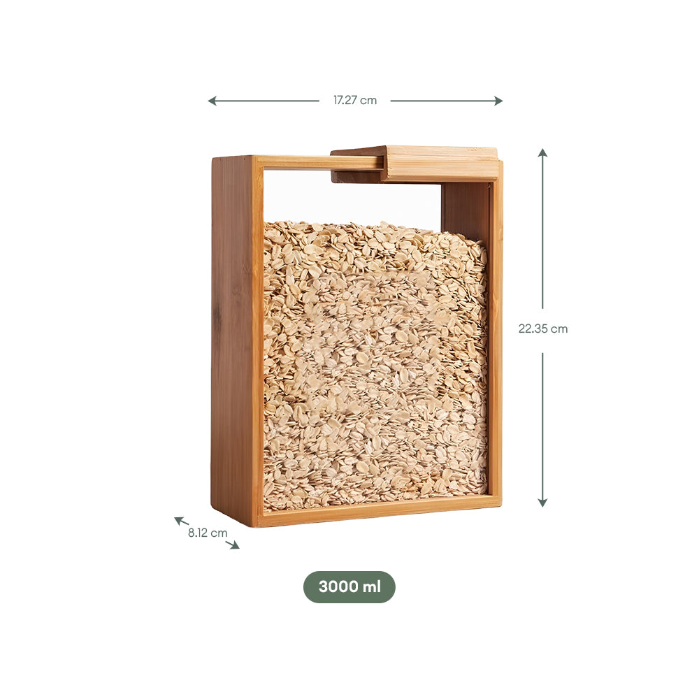 Glass Bamboo Cereal & Dry Food Dispenser - 5 Pack