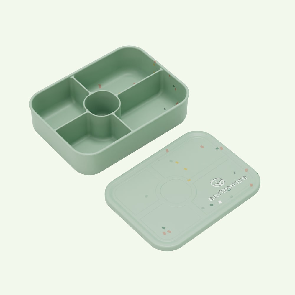 Earthware No-Tox Silicone Bento Lunch Box - 5 Compartments (1.2L)