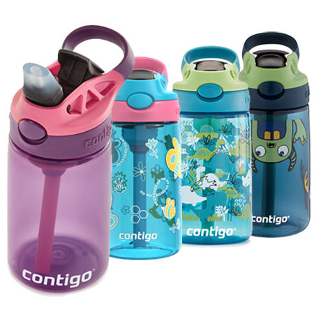 Contigo Kids AutoSpout Water Bottle (414ml) Hello Green