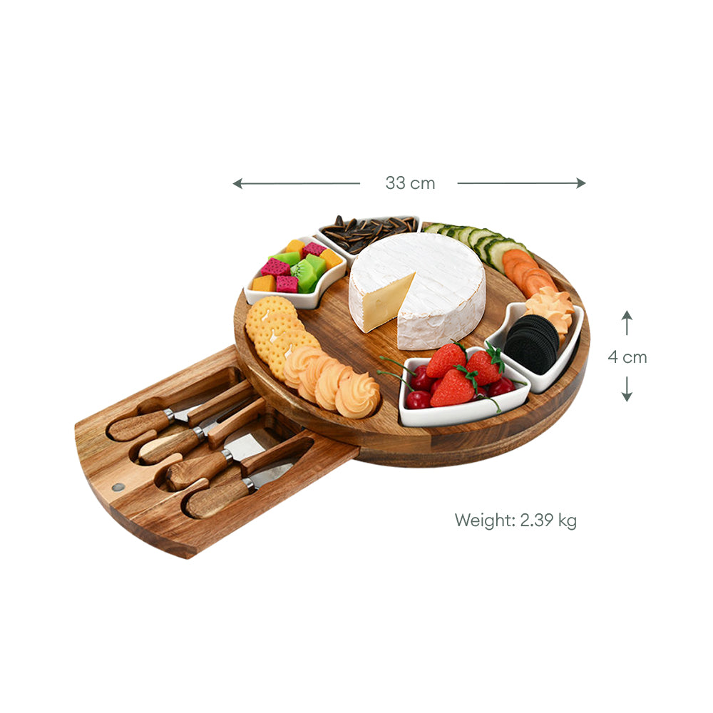 Acacia Wood Charcuterie Board - 9 Piece Set