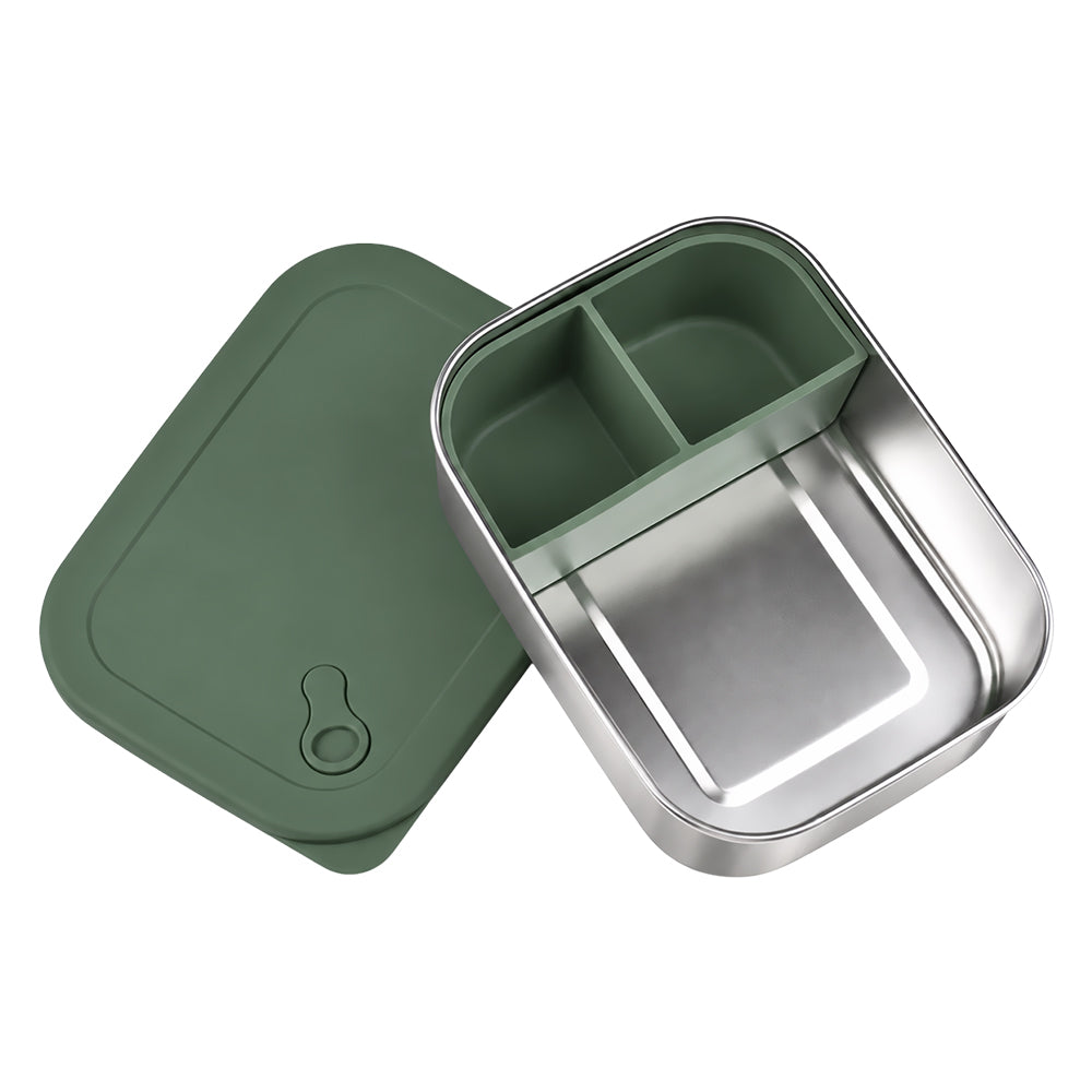 No-Tox Silicone and Stainless Steel Bento Box Sage Green
