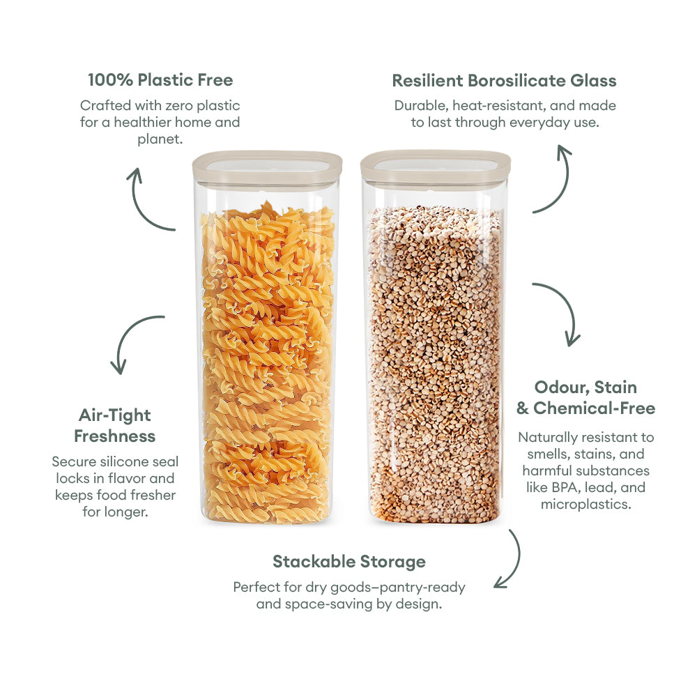 Cube Glass Pantry Storage Jars - Starter Set