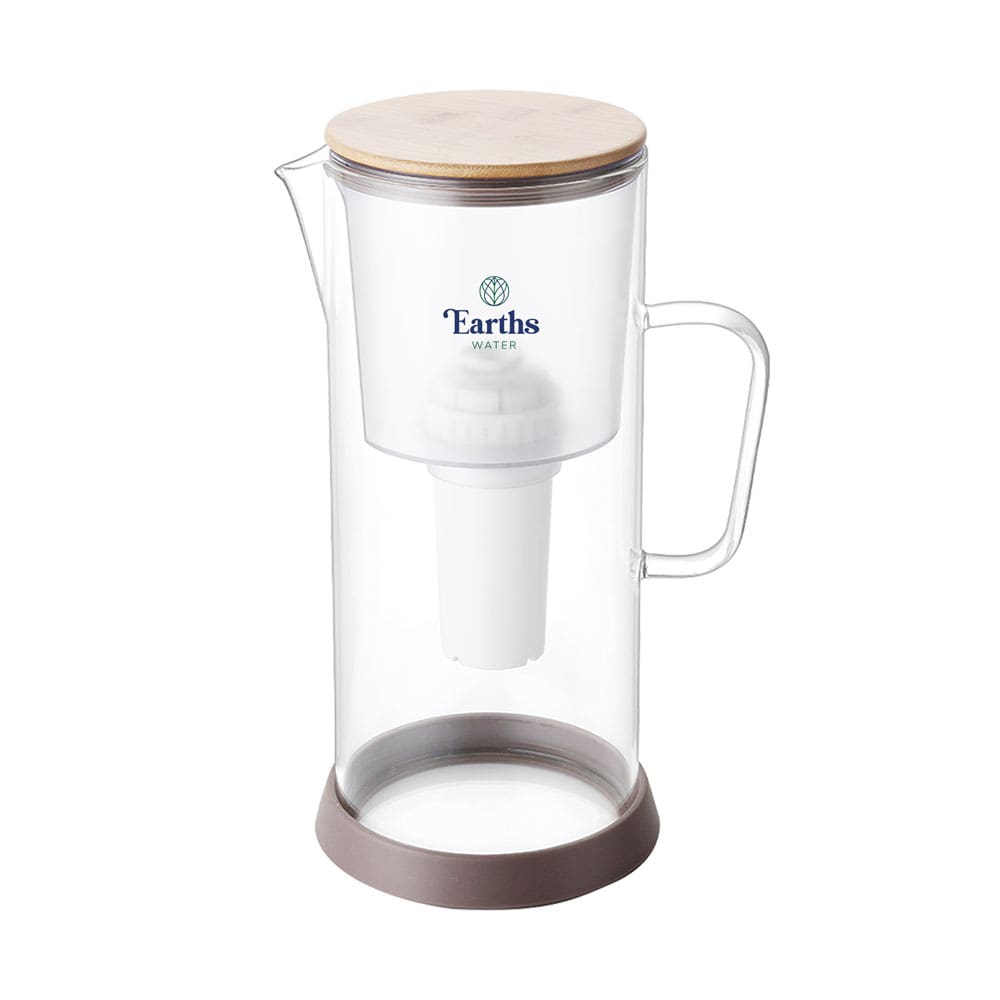 Earths Water 3.5L Glass Carafe Alkaline Water Filter - Natural