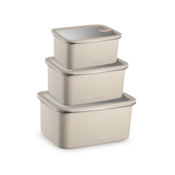 Stainless Steel Food Storage Container - Rectangle - 3 Pack - Hello Green