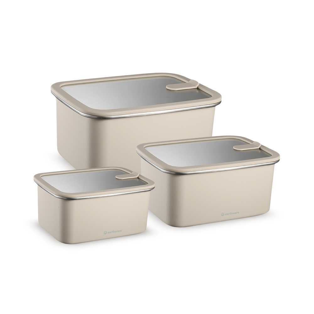 Stainless Steel Food Storage Container - Rectangle - 3 Pack