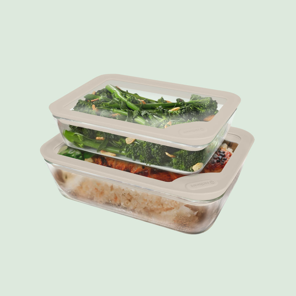 Glass Food Storage Containers - Rectangle - 2 Pack