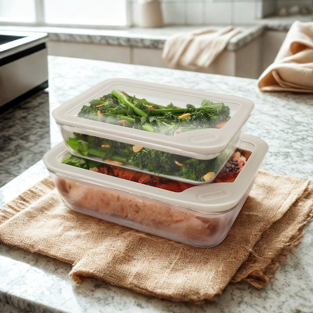 Glass Food Storage Containers - Rectangle (1530ml)