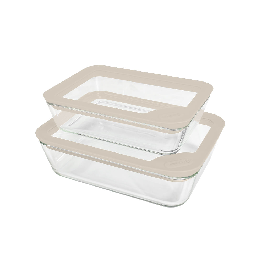 Glass Food Storage Containers - Rectangle - 2 Pack