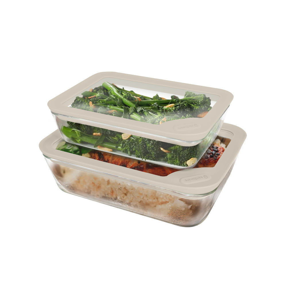 Glass Food Storage Containers - Rectangle - 2 Pack