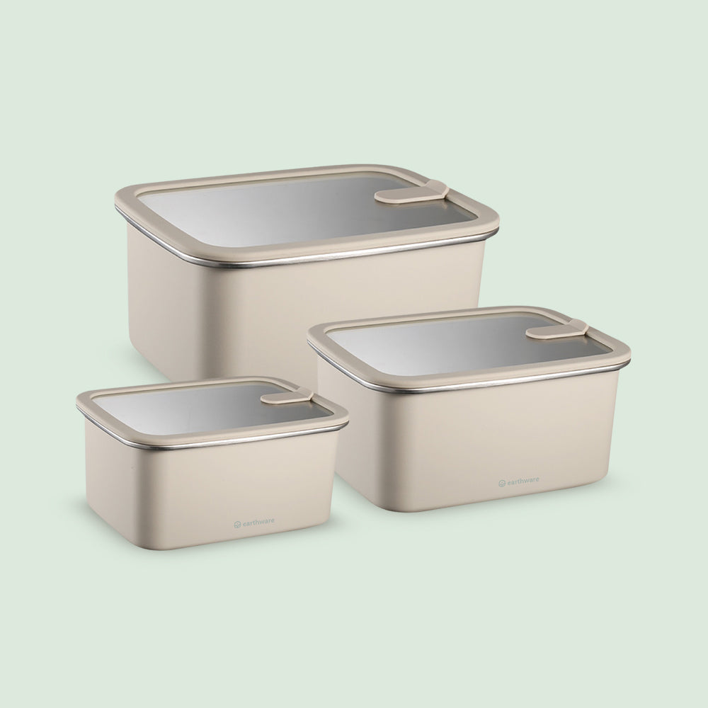 Stainless Steel Food Storage Container - Rectangle - 3 Pack