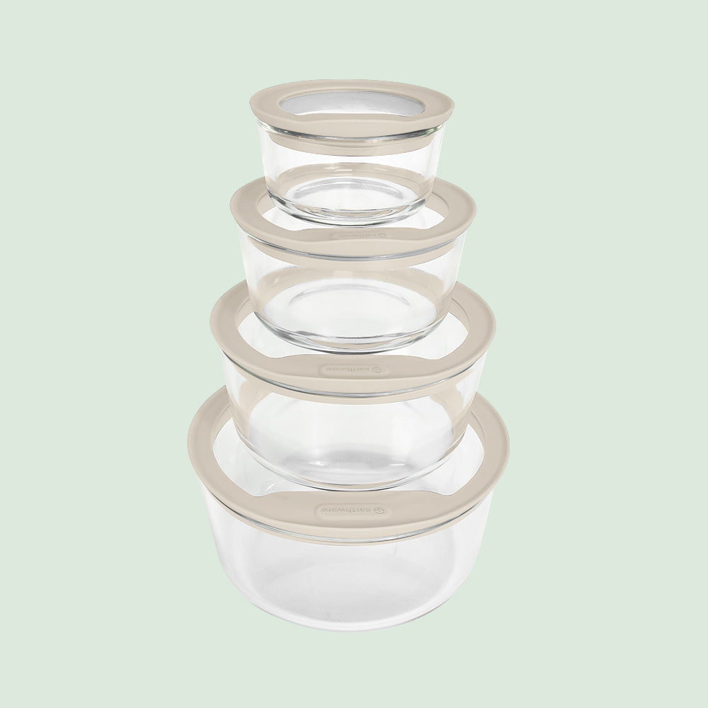Glass Food Storage Containers - Circle - 4 Pack
