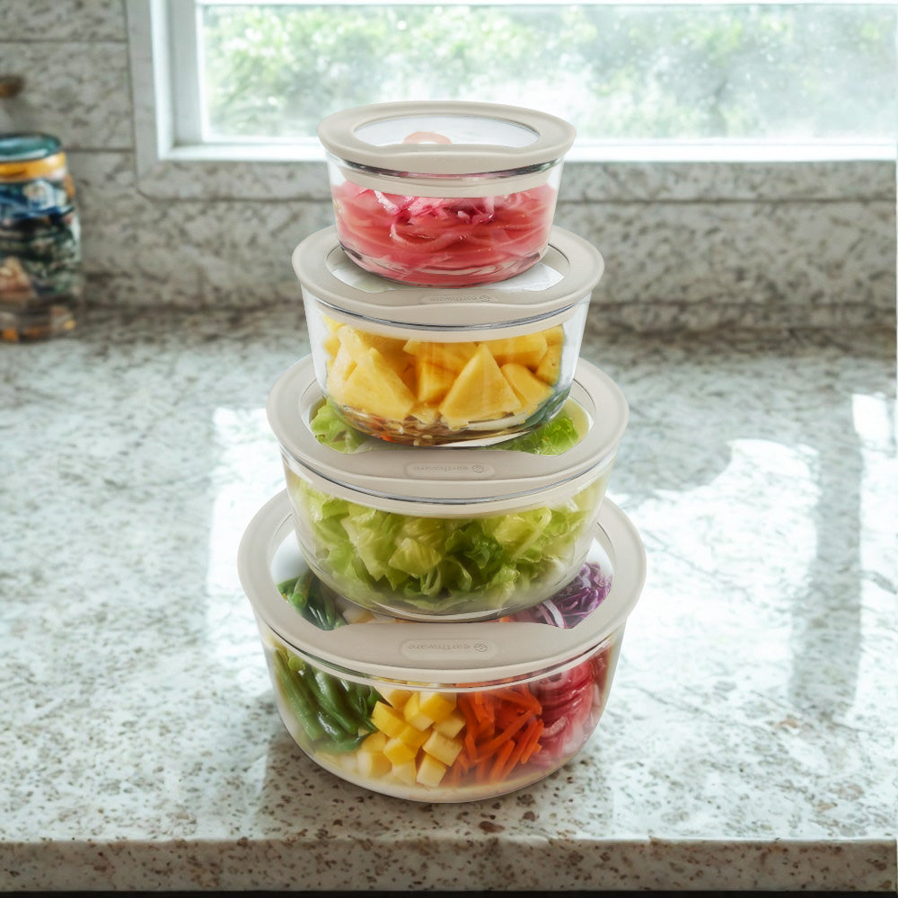 Glass Food Storage Containers - Circle (510ml)