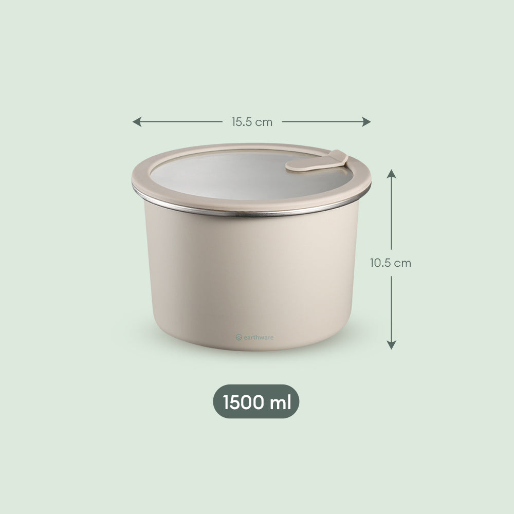 Stainless Steel Food Storage Container - Circle (1500ml)