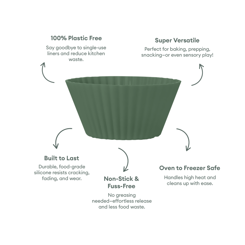 No-Tox Silicone Muffin & Cupcake Moulds - 12 Piece Set