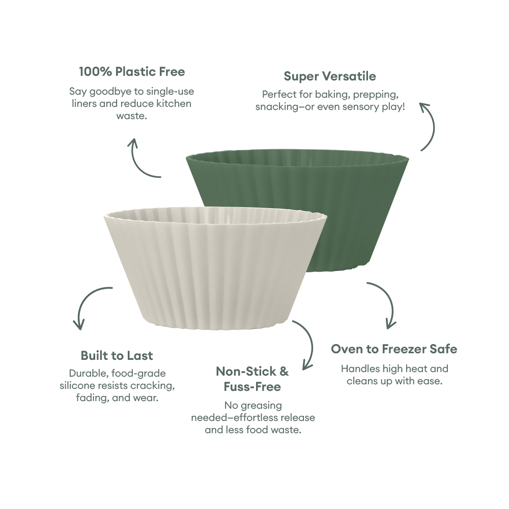 No-Tox Silicone Muffin & Cupcake Moulds - 12 Piece Set