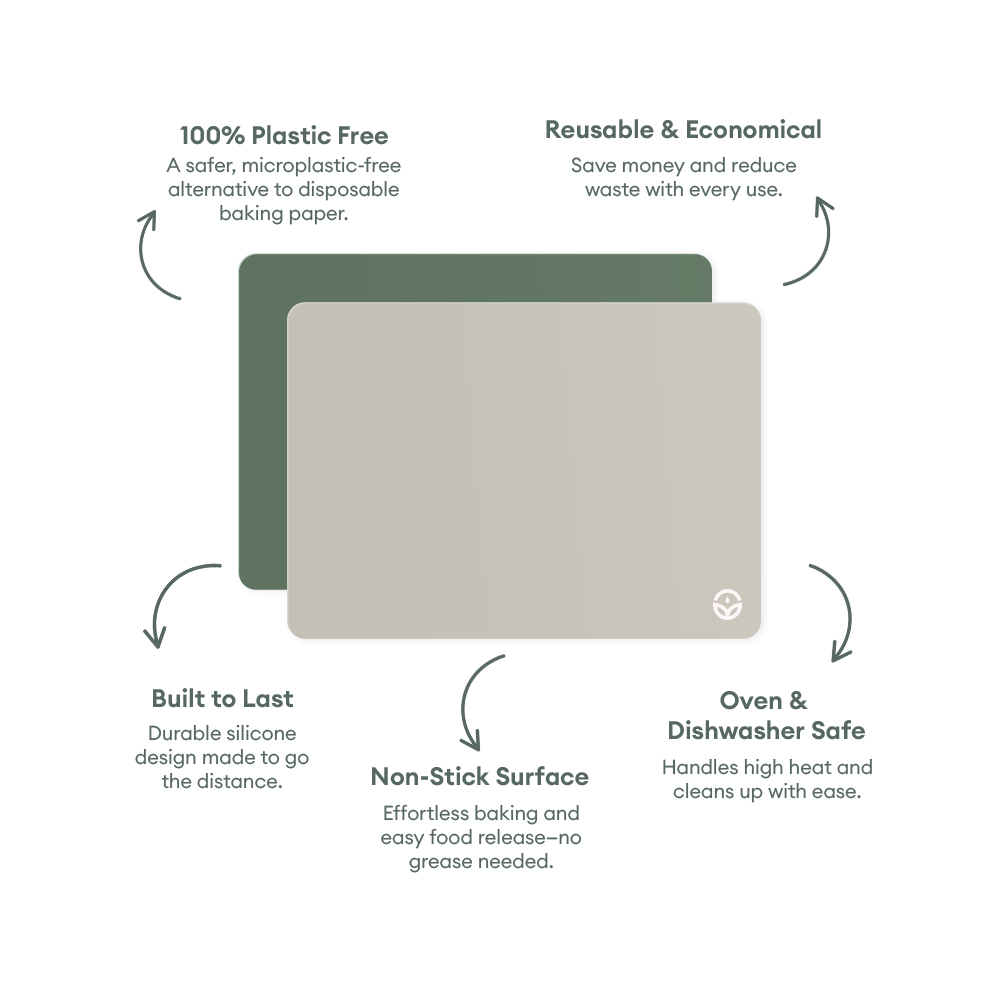 No-Tox Silicone Oven Tray & Baking Mat - 2 Pack