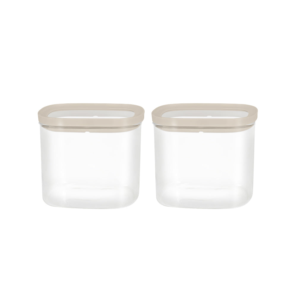 Cube Glass Pantry Storage Jars - 2 Pack (690ml)