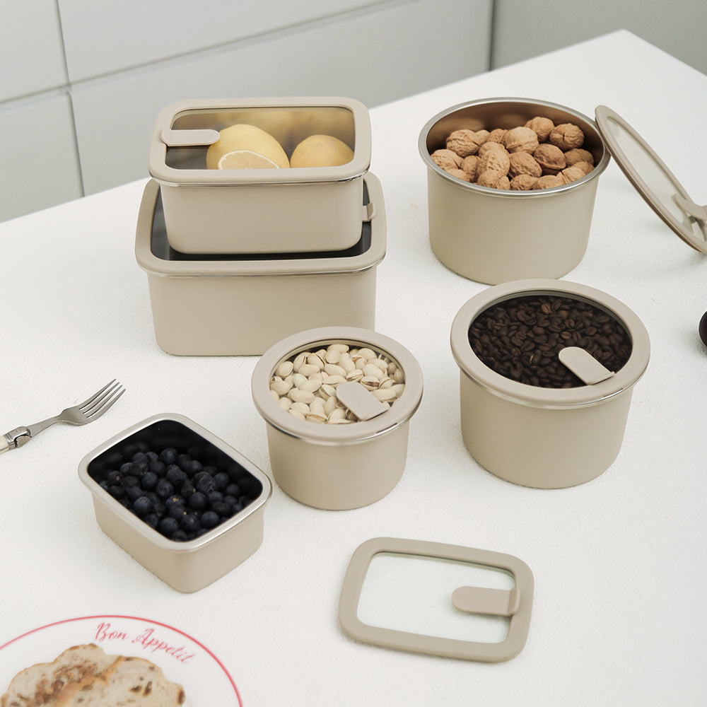 Stainless Steel Food Storage Container - Circle - 3 Pack