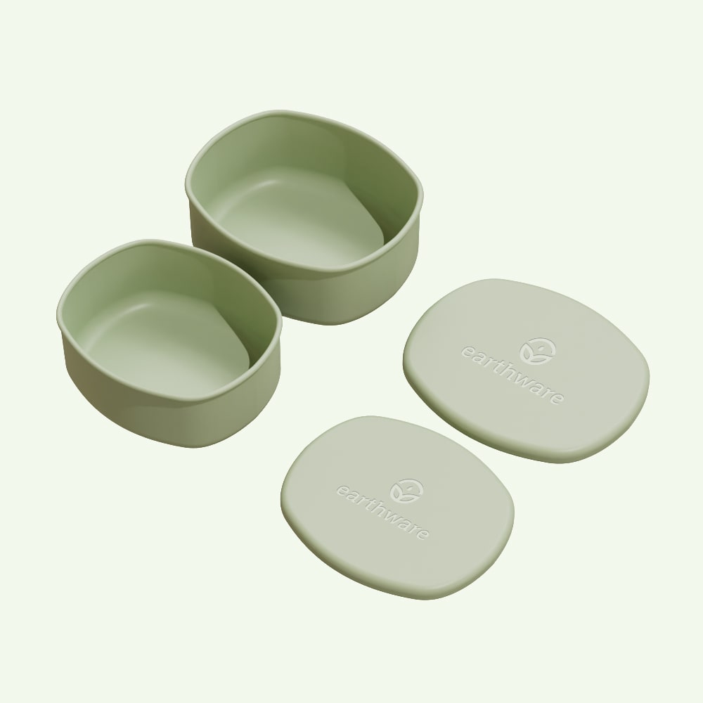 Earthware No-Tox Silicone Snack Box - 2 Pack (200ml + 350ml)