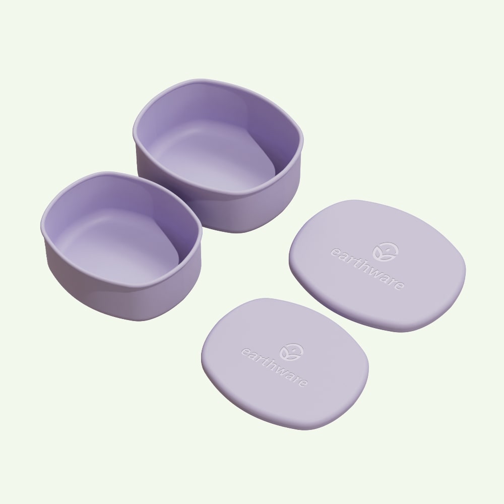 Earthware No-Tox Silicone Snack Box - 2 Pack (200ml + 350ml)