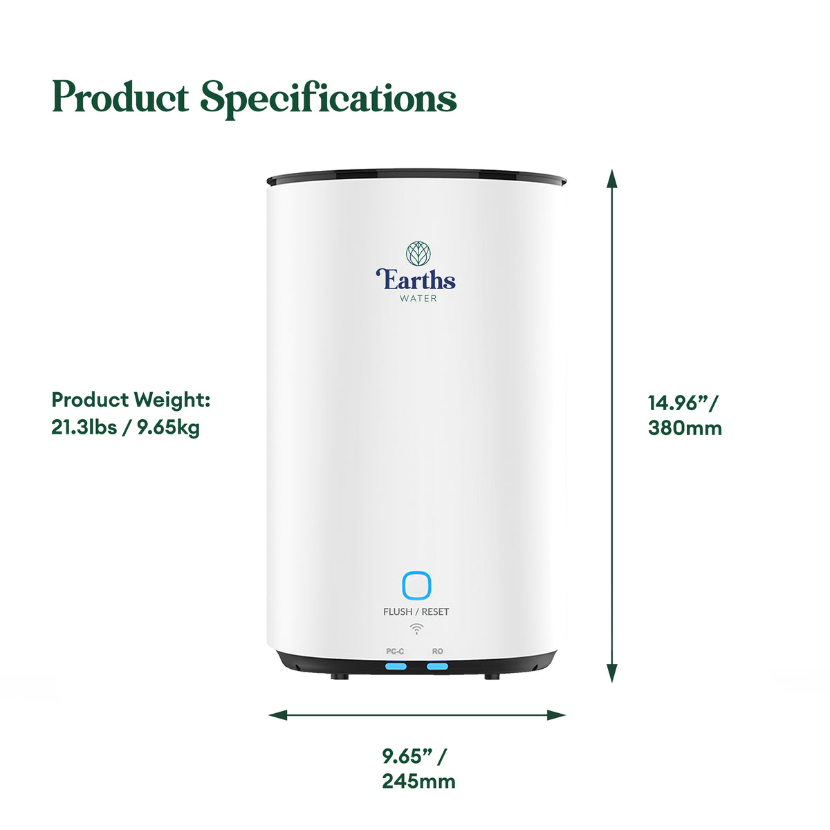 Earths Water Under Sink Reverse Osmosis Water Filter with Tap