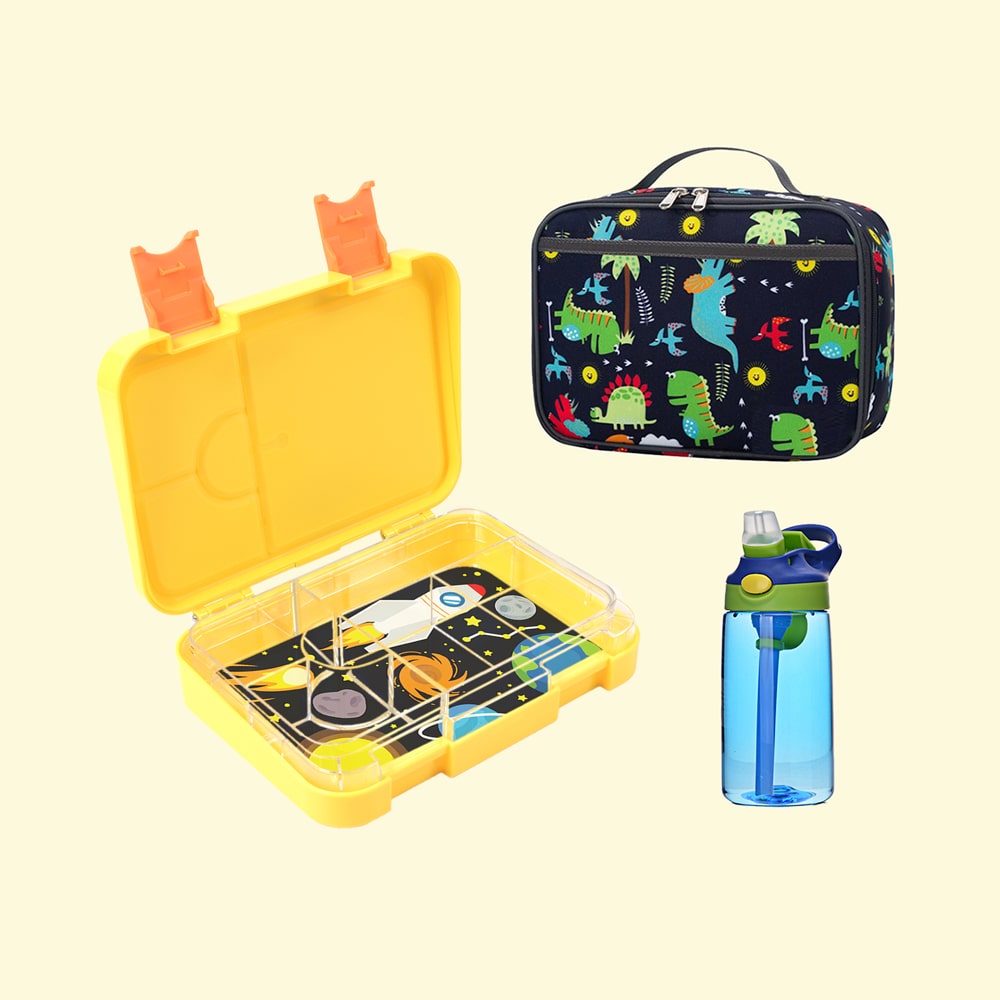 The Fox Club Medium Transforma Bundle - Bento Lunch Box, Inserts, Bag &amp; Drink Bottle
